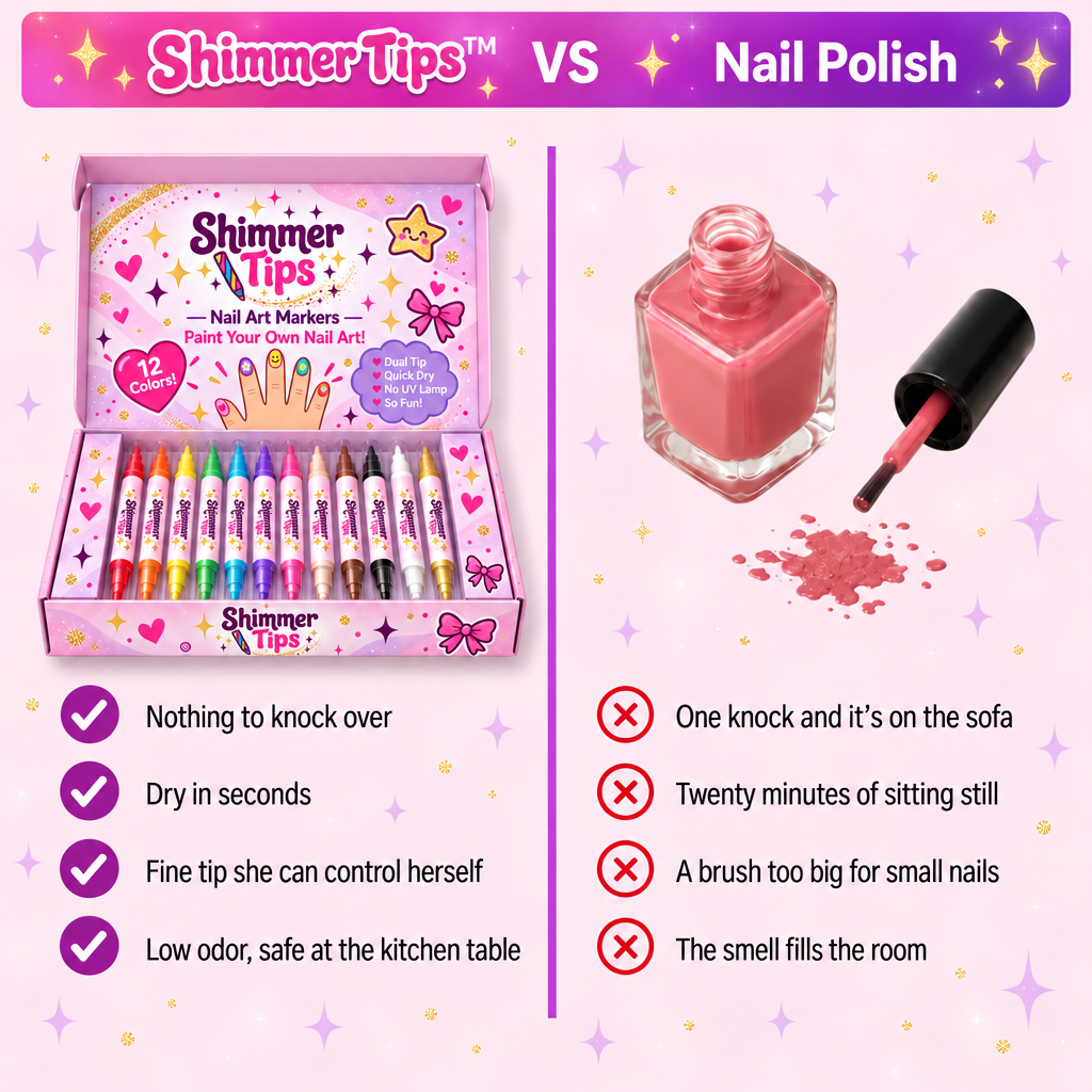 Shimmer Tips vs nail polish